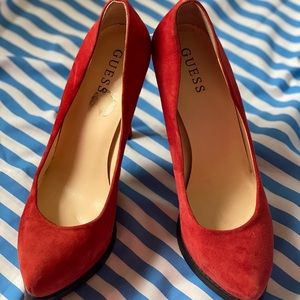 Red platform heels